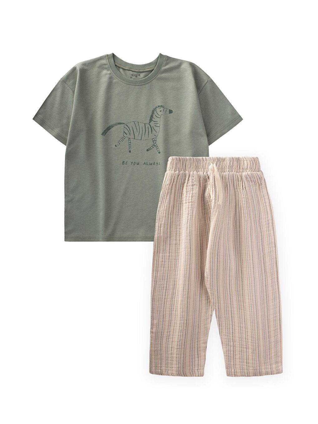 Yeşil Erkek Çocuk Baskılı Takım