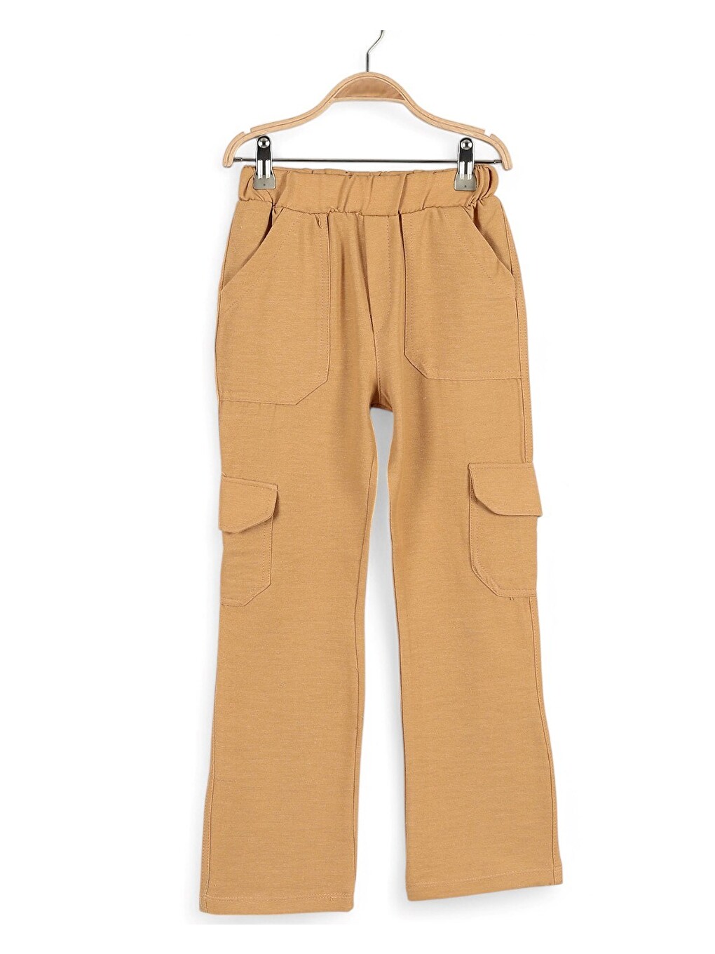Turkuaz Kız Çocuk 6-7-8-9 Yaş Yazlık Kargo Cepli Keten Pantalonlu Alt Üst Takım-2