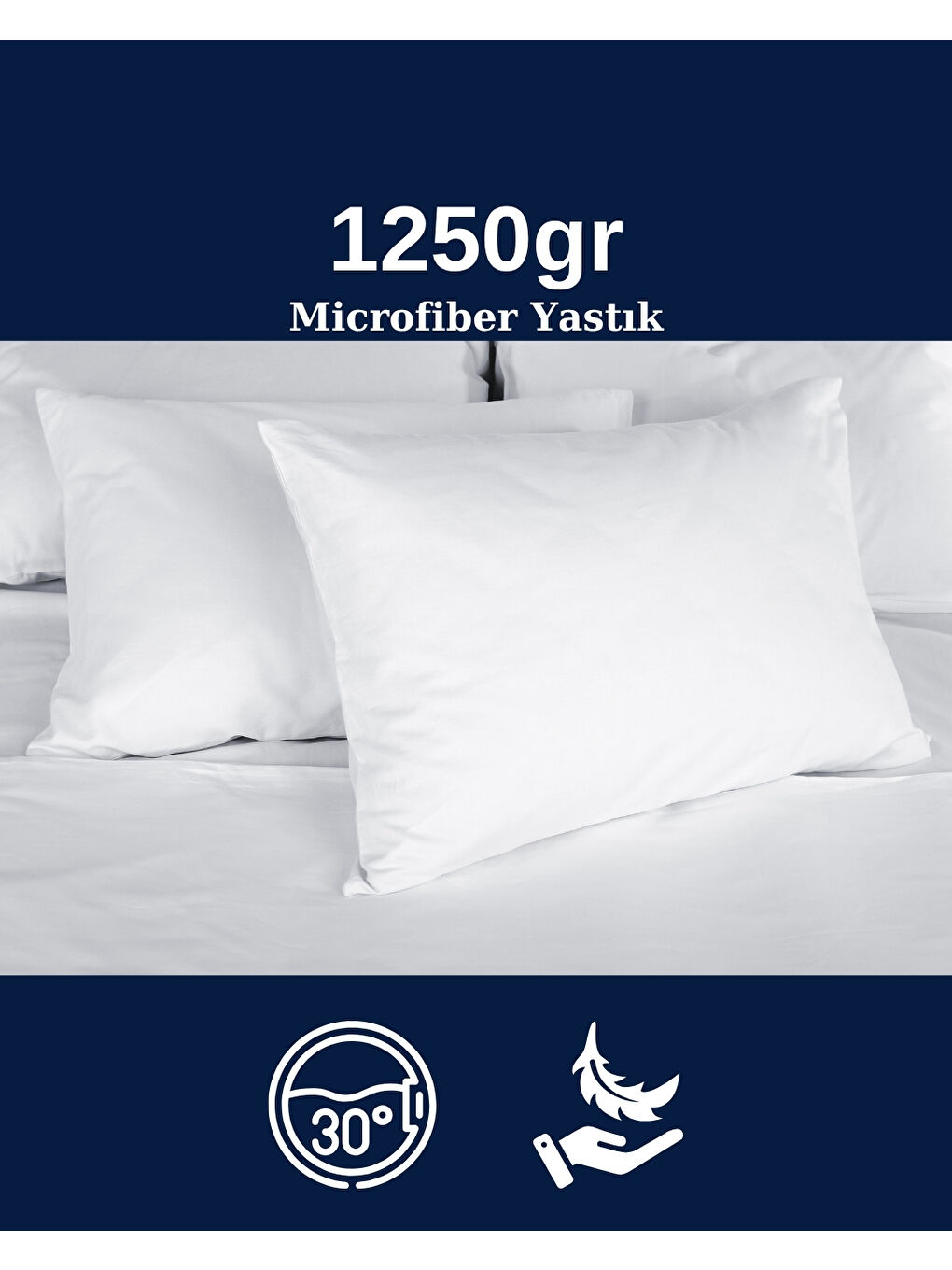 Solivane Microfiber Kumaş 1250gr Beyaz Yastık | Premium 60x80cm | Otel Serisi-3