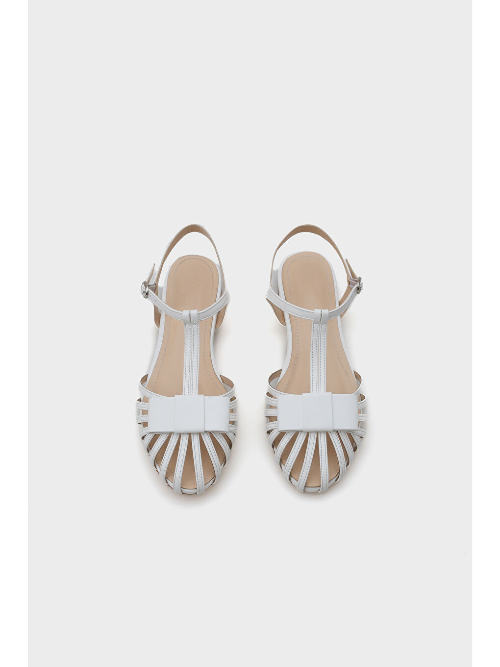 Beyaz Amara Kafes Örgülü Kadın Babet-4