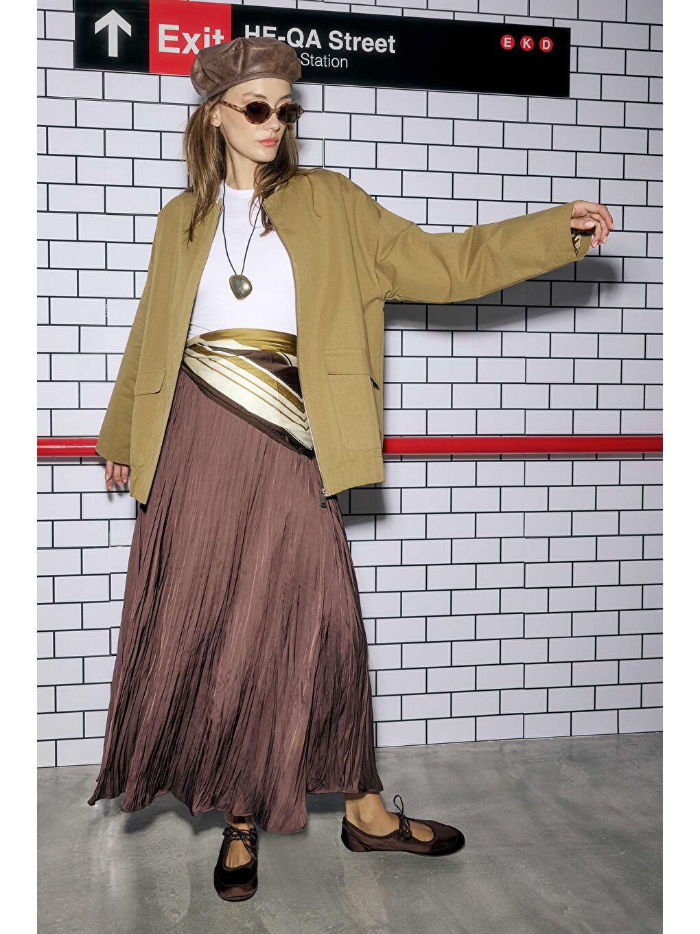 Kahverengi Piliseli Kraş Etek Acı Kahve