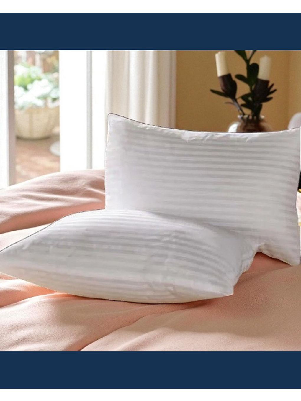 Beyaz Solivane Otel Tipi Lüks Yastık Kılıfı | 83 Tel Pamuk Saten Çizgili Kumaş | Queen Size 60x80 | Tekli-5