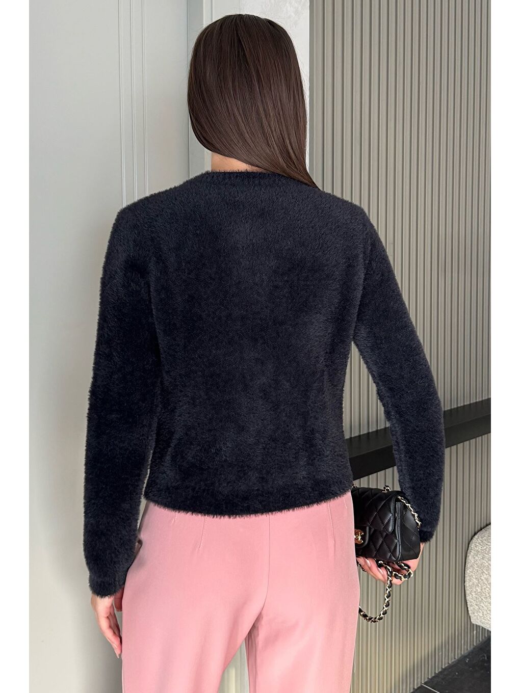 Siyah Ön Fiyonklu Sakallı Triko Ceket (s,m,l Uyumludur)-2