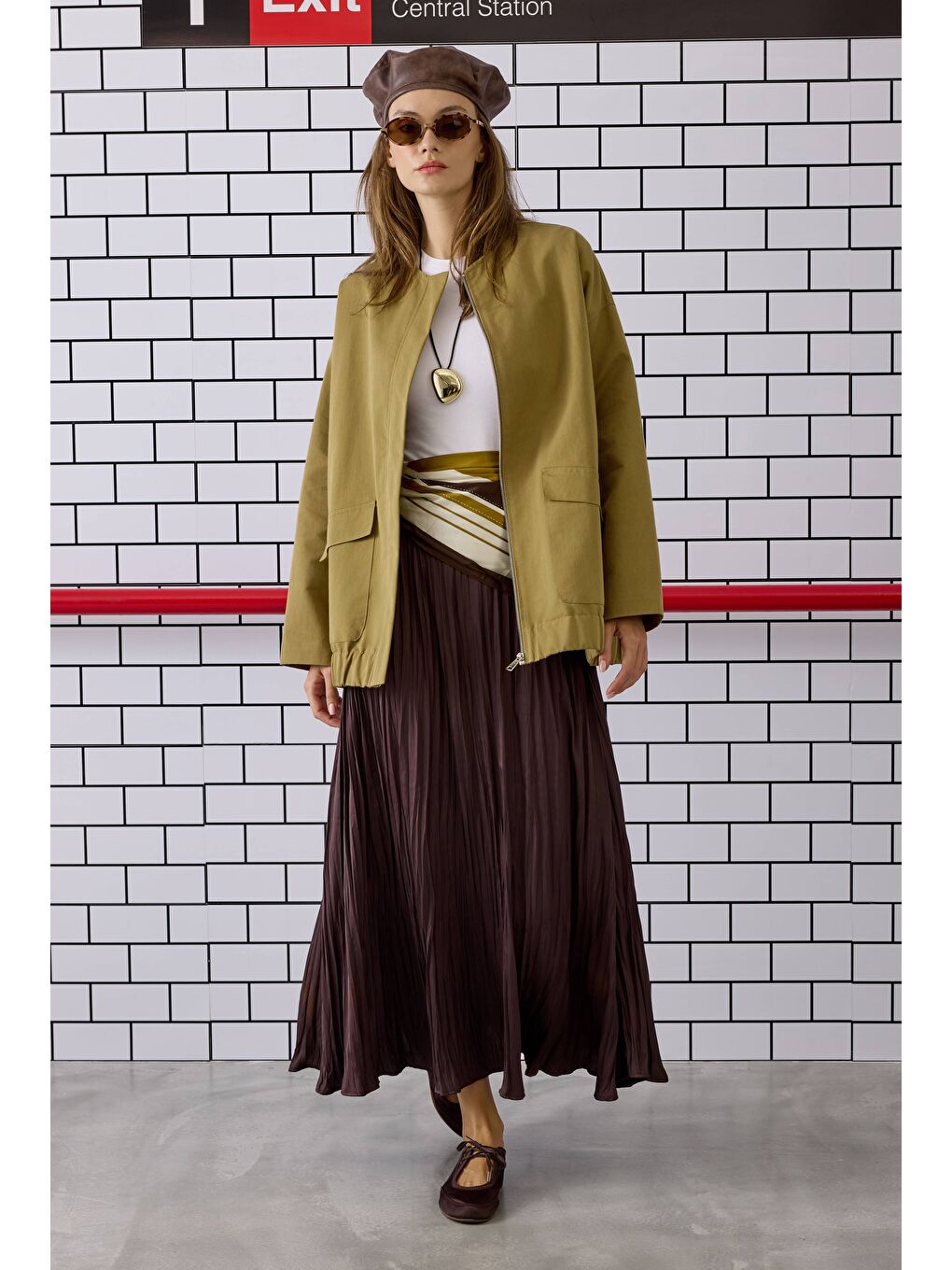 Kahverengi Piliseli Kraş Etek Acı Kahve-1