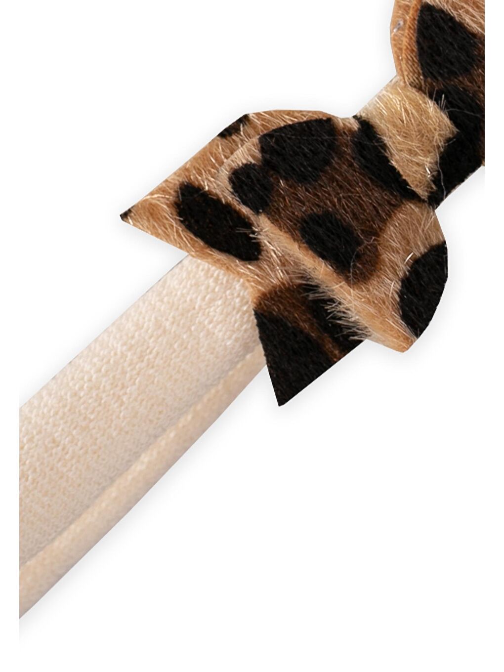 Kahverengi Tokalı Ve Kurdeleli Saç Bandı Bandana Leopar Desen-1