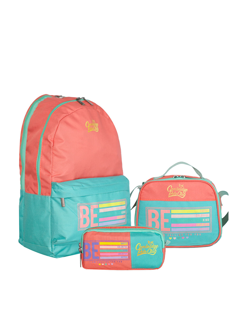 Be Happy Çift Ana Bölmeli Unisex Çocuk İlkokul Çanta Set