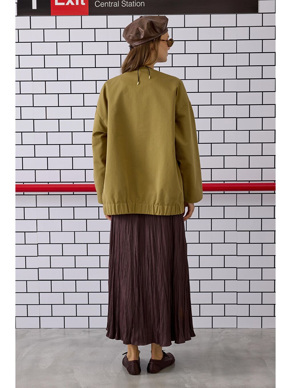 Kahverengi Piliseli Kraş Etek Acı Kahve-3