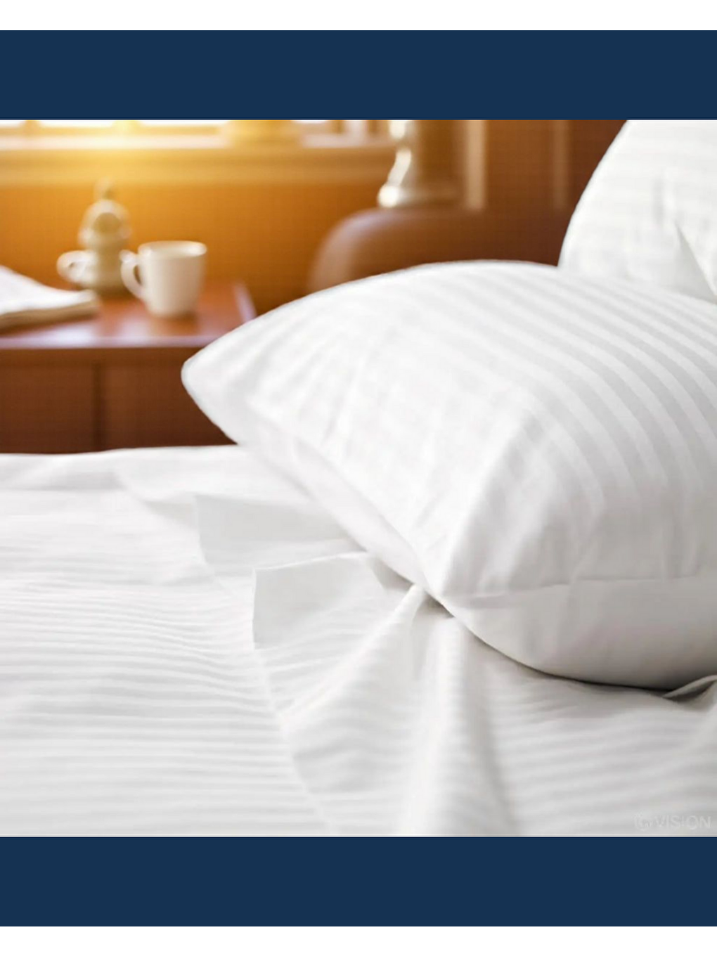 Beyaz Solivane Otel Tipi Lüks Yastık Kılıfı | 83 Tel Pamuk Saten Çizgili Kumaş | Queen Size 60x80 | Tekli-7