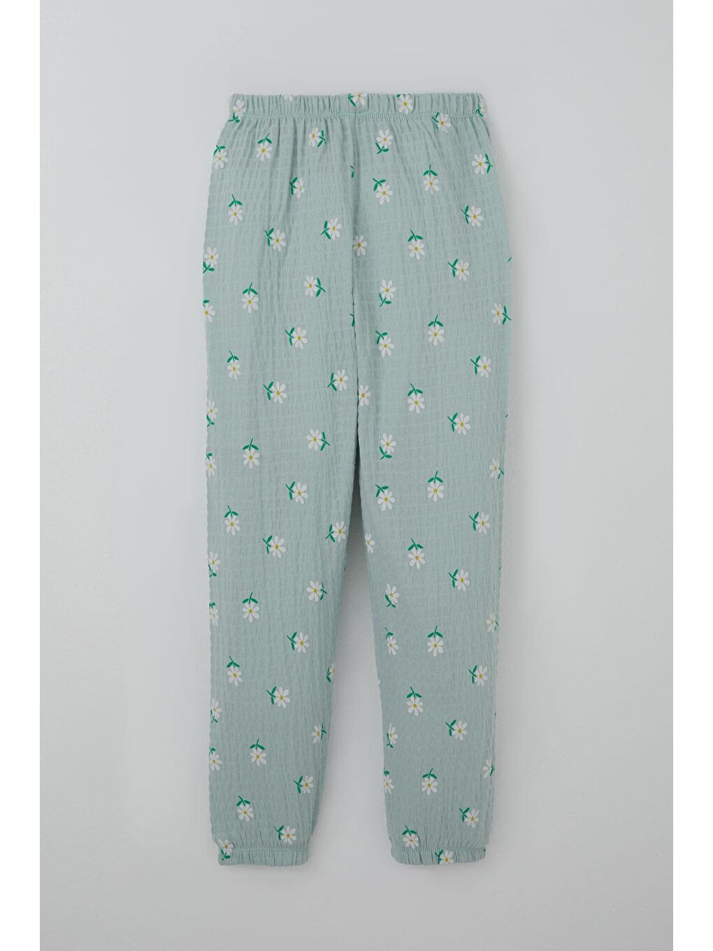 Turkuaz Kız Çocuk Pijama Takımı Papatya Desenli Su Yeşili (9-11 Yaş)-6