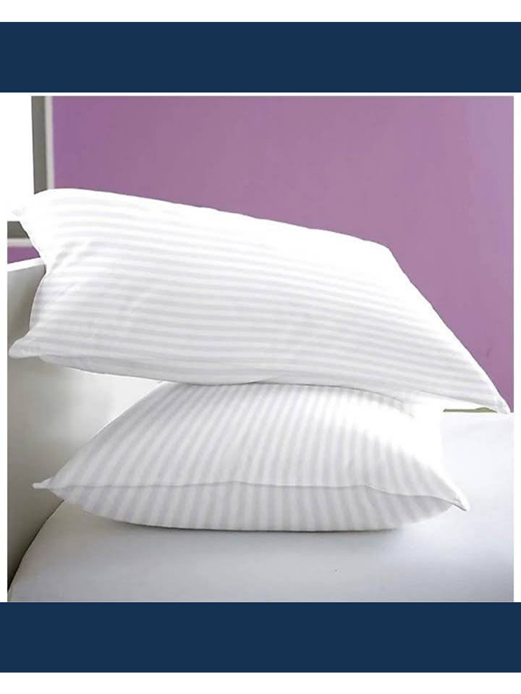 Beyaz Solivane Otel Tipi Lüks Yastık Kılıfı | 83 Tel Pamuk Saten Çizgili Kumaş | Queen Size 60x80 | Tekli-8