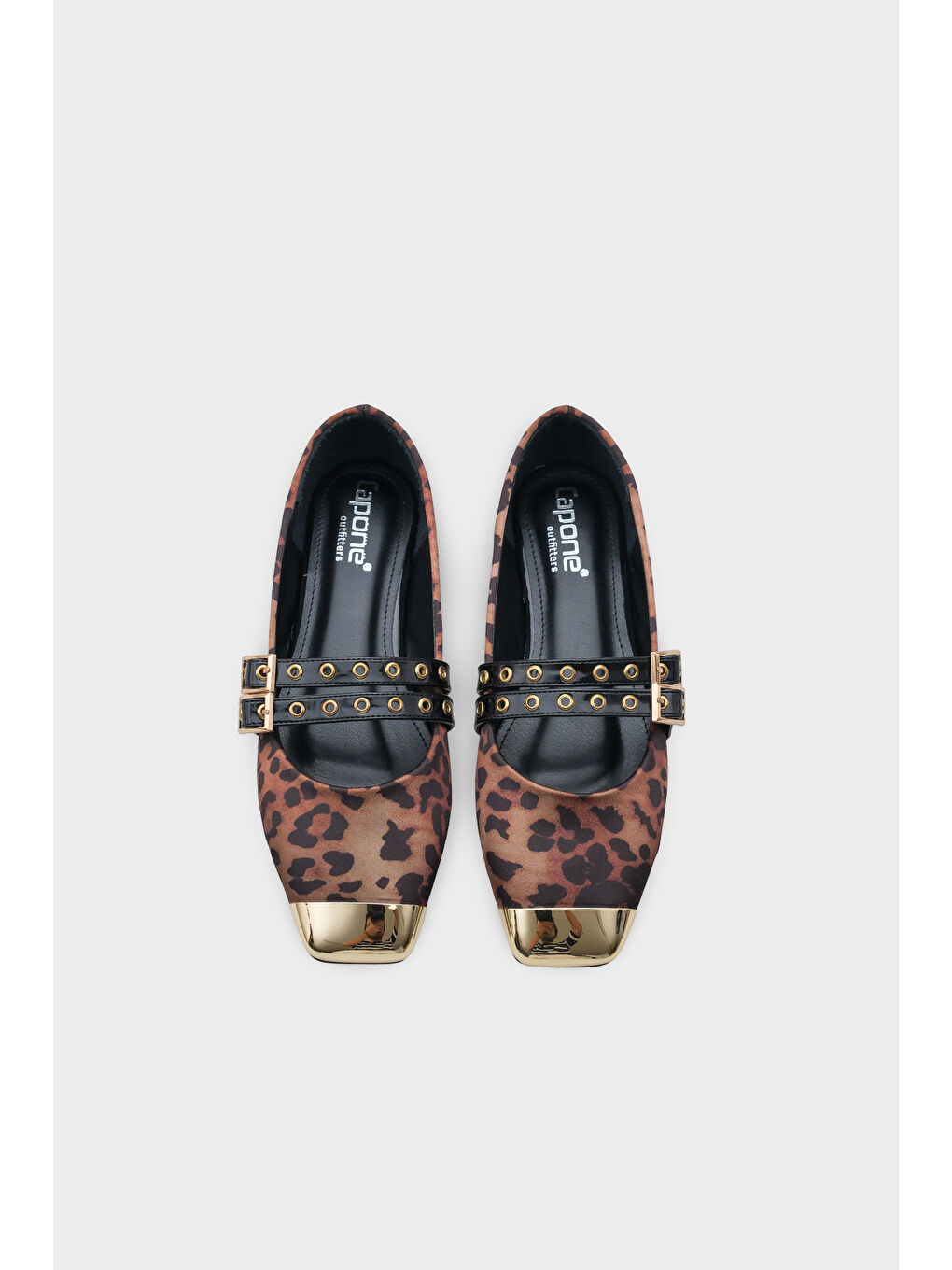 Ekru Erinn Metal Küt Burunlu Taşlı Babet-5