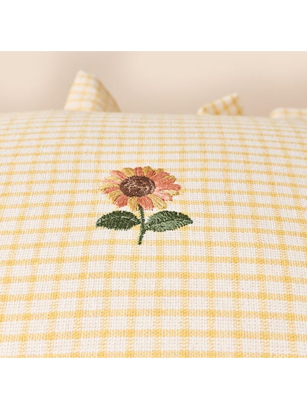 Soft Kras Kırlent - Sarı / Ekru - 30x50 cm-5