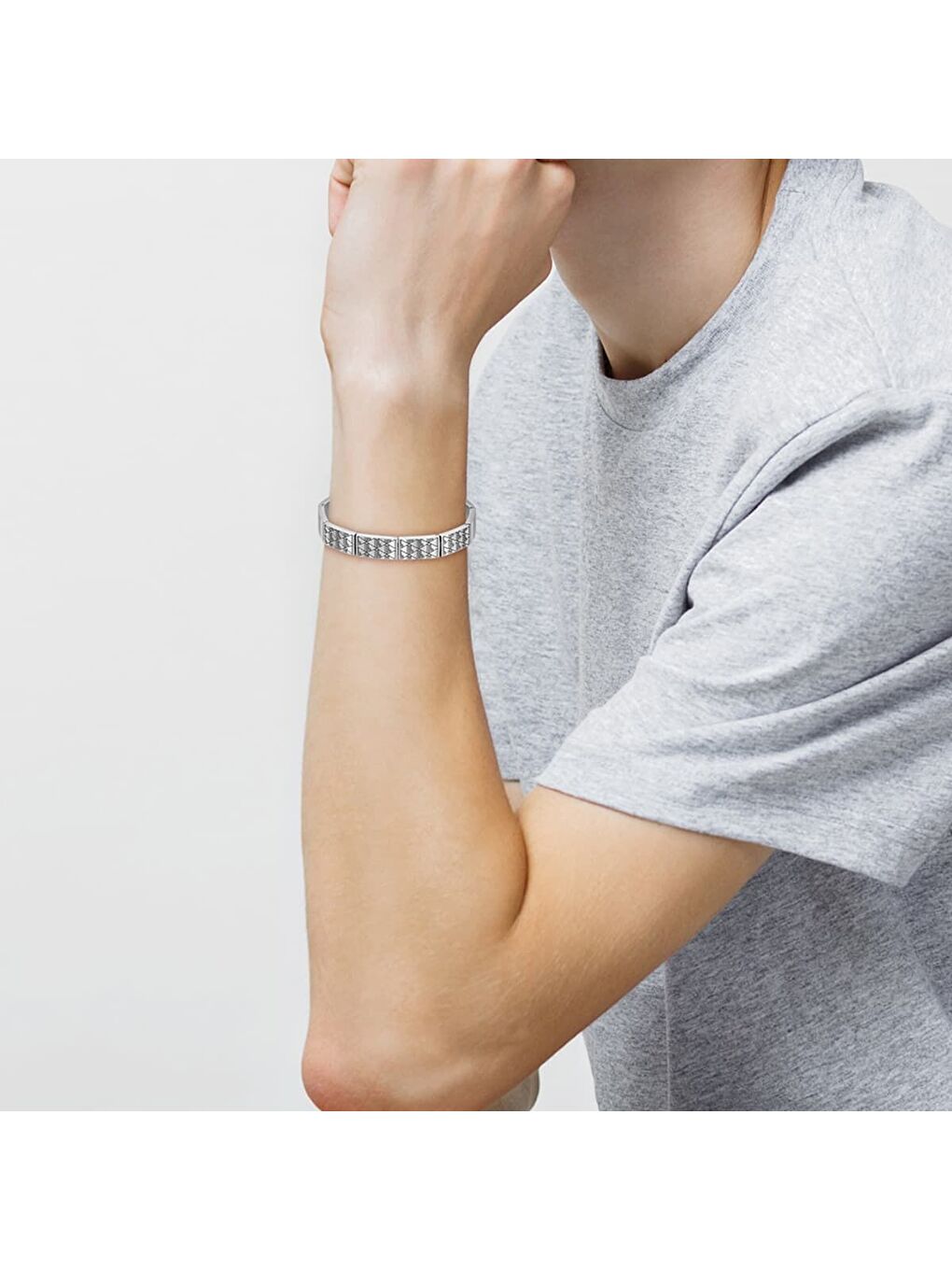 Gri LACJ2040383 Erkek Bileklik-3