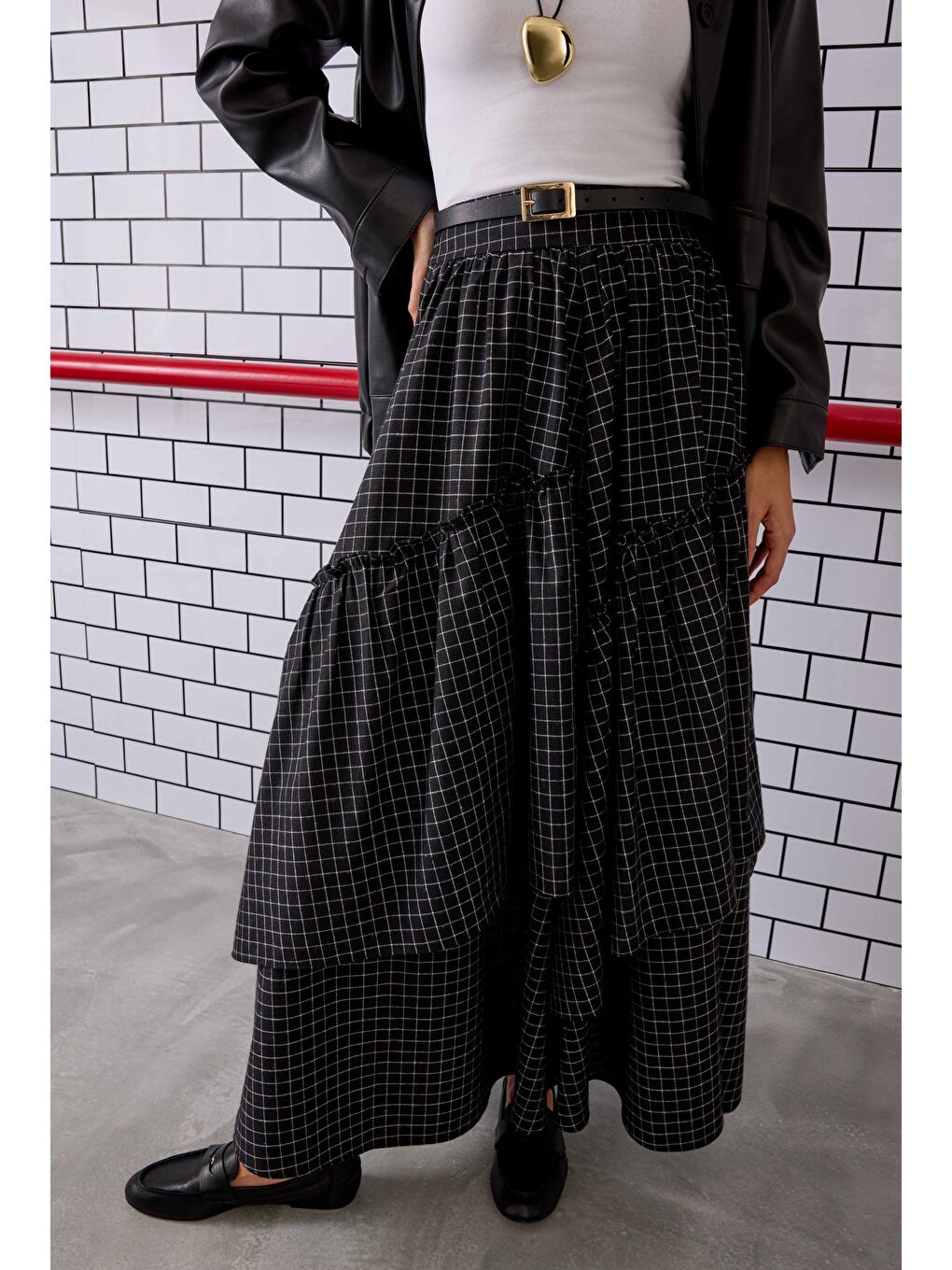 Kareli Bohem Etek Siyah-3