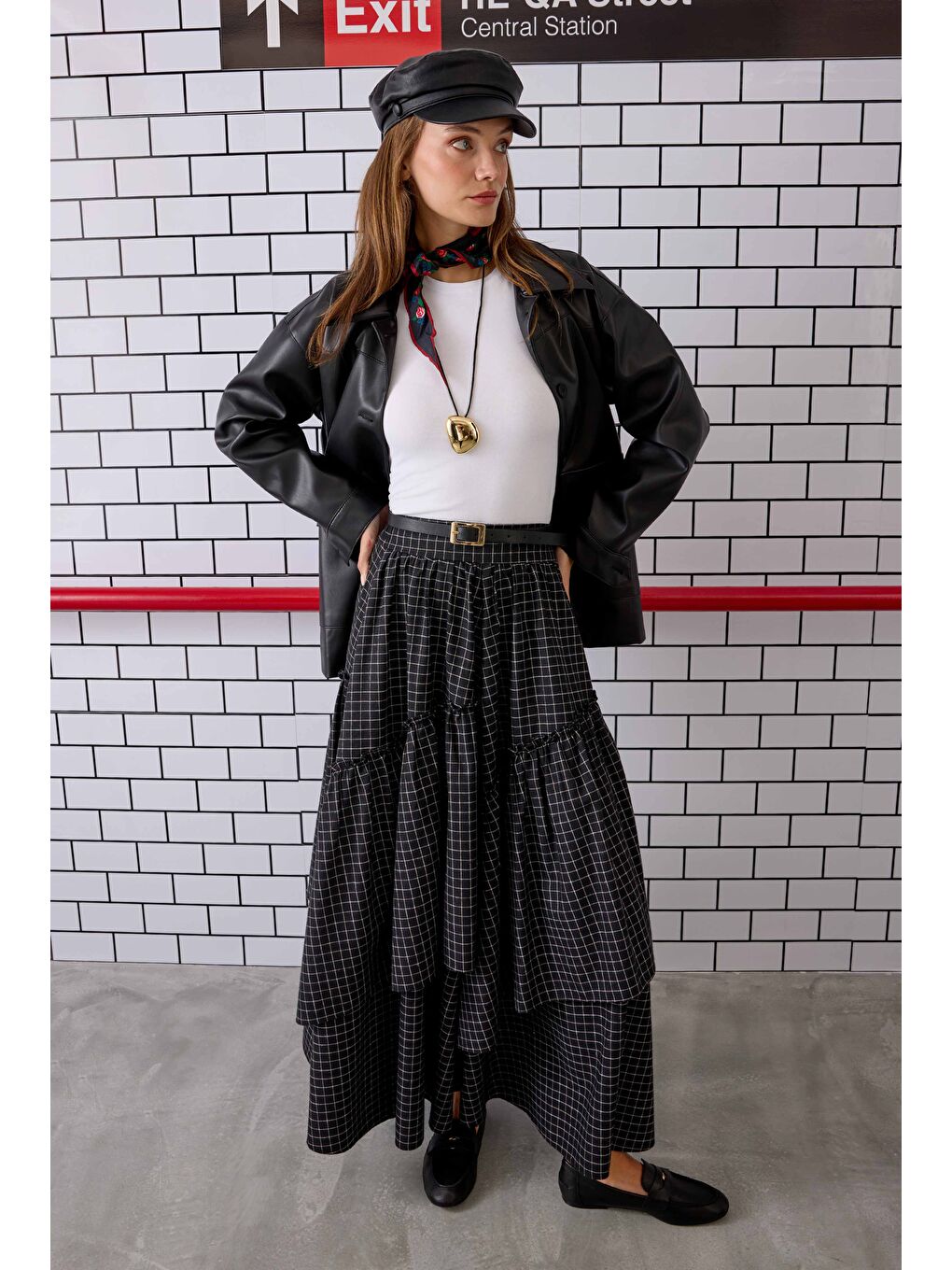 Kareli Bohem Etek Siyah-4