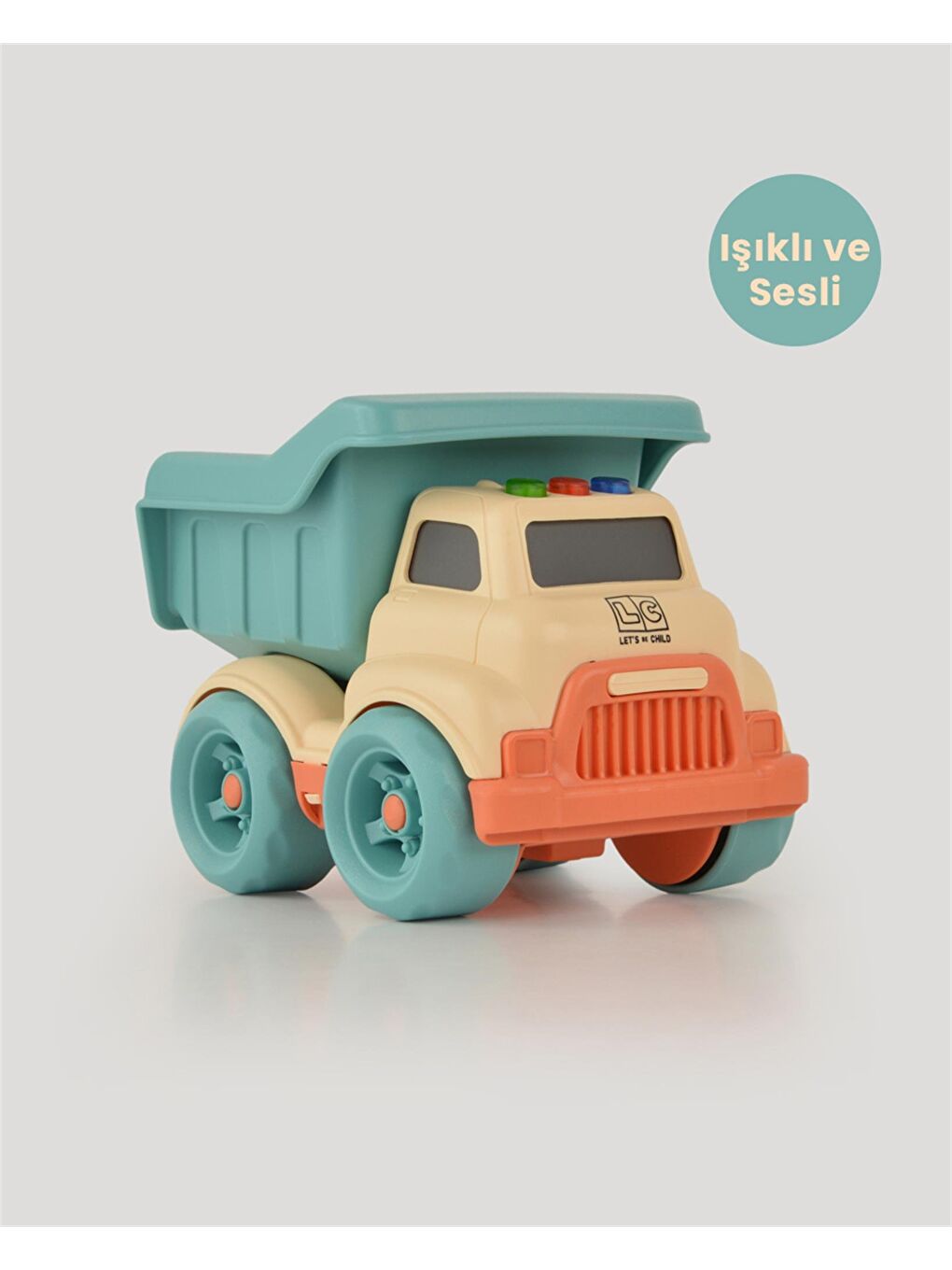 Bej Sesli ve Işıklı Minik Kamyon