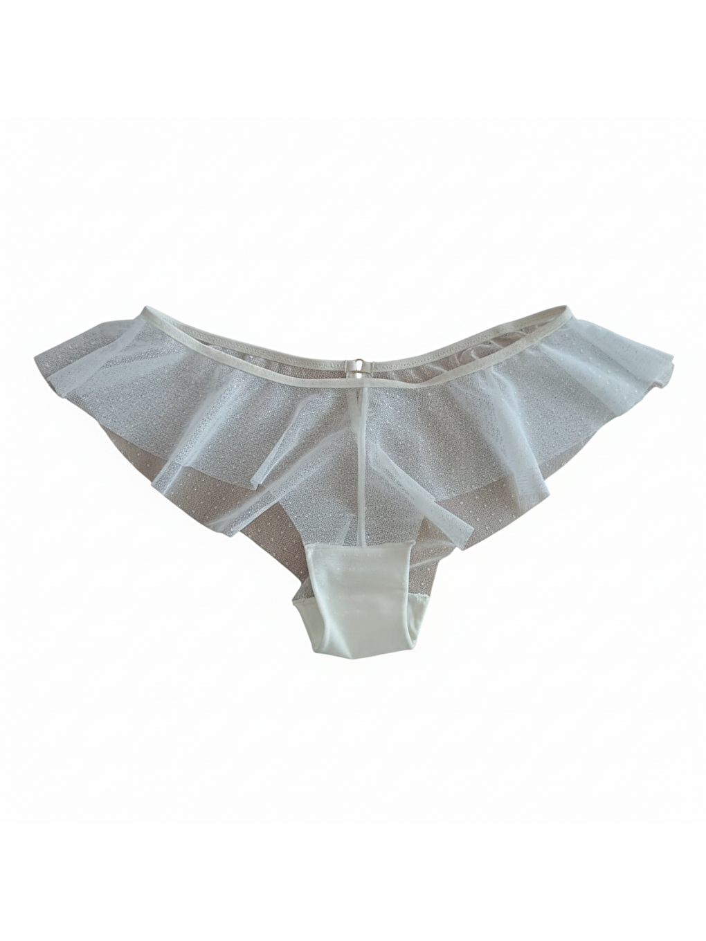 Ekru Kadın Tül Transparan Chekky Şort Bb2057