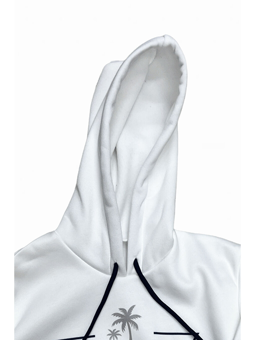 Beyaz Erkek Çocuk 3 İplik Kapüşonlu Kanguru Cepli Ribana Detaylı Sweatshirt 12330-3