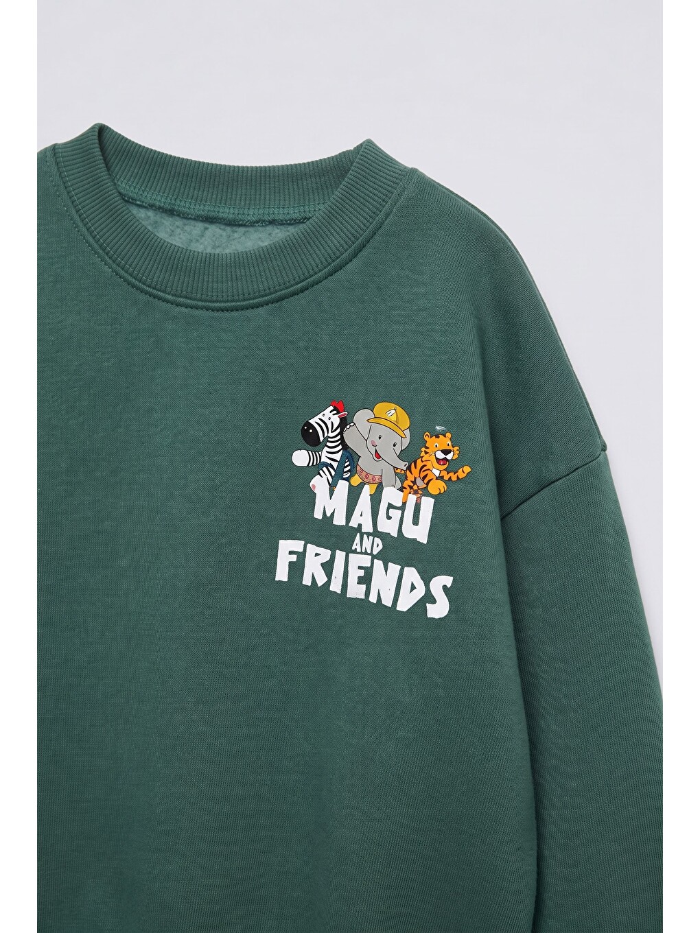 Çocuk Pamuklu Friends Baskılı Yeşil Sweatshirt Ve Eşofman Altı Takımı-2