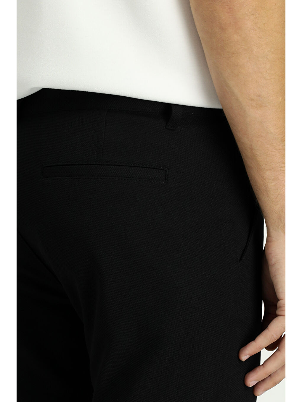 Siyah Regular Fit Kanvas / Chino Pantolon-5