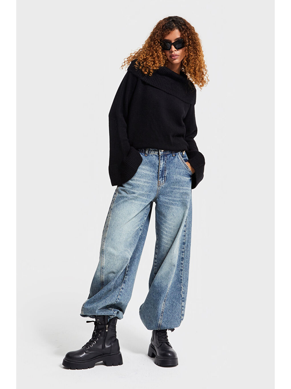 Mavi Kadın T.Kot Rengi 4W5-32 Wide Leg Baggy Fit Fermuar Aksesuarlı %100 Pamuk Denim Jean-2