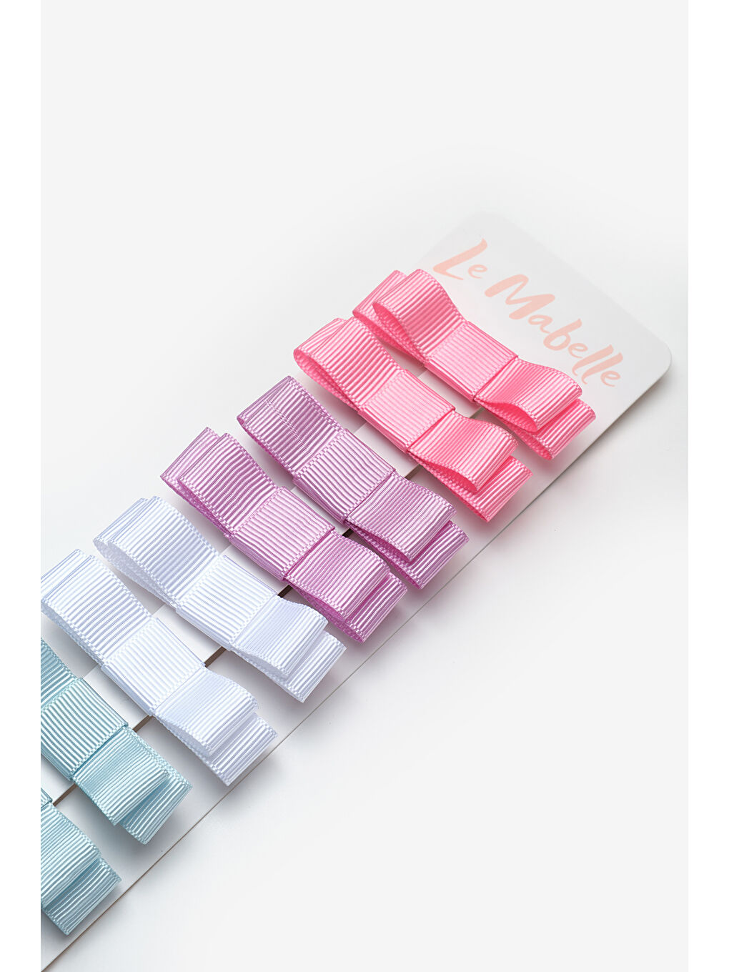 Karışık Çok Renkli Soft 8'li Mini Kurdele Fiyonk Kız Çocuk Toka Set-1