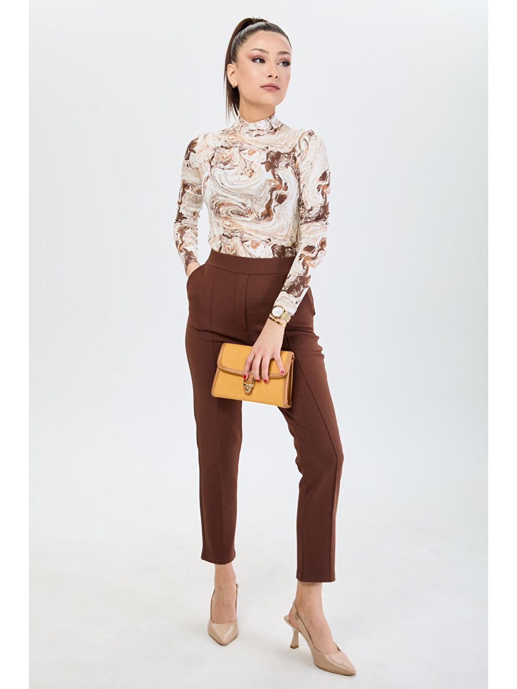 Yarım Balıkçı Yaka Kadın Kahverengi Bady - 24186