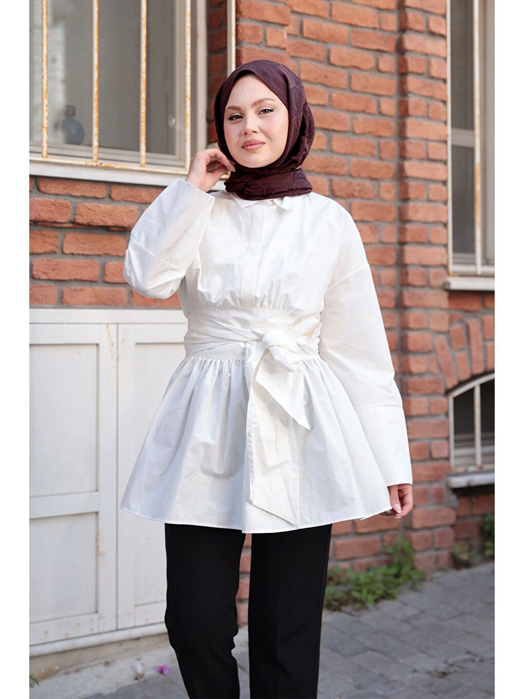 Kadın Bali Poplin Gömlek Beyaz-3