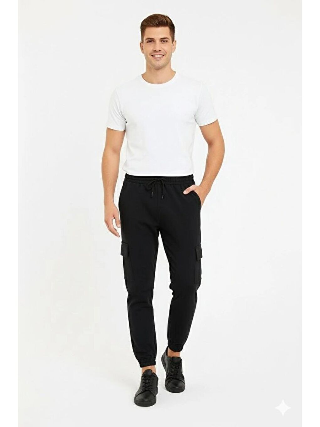 Erkek Siyah Jogger Eşofman Altı Rahat Kalıp-2