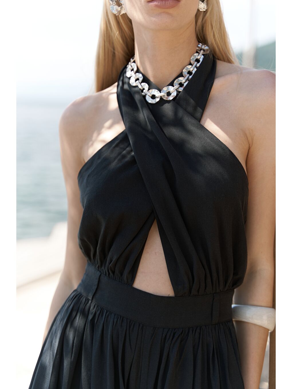 Lios Pencere Detay Siyah Uzun Tulum-7