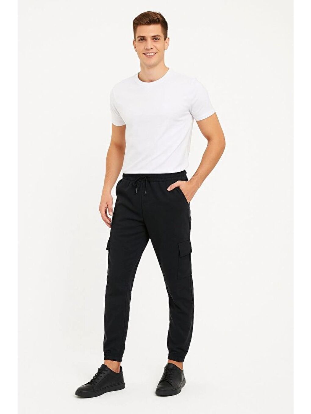 Erkek Siyah Jogger Eşofman Altı Rahat Kalıp-3