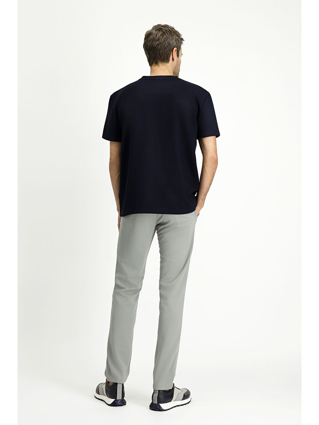 Gri Slim Fit Dar Kesim Kanvas / Chino Pantolon-7