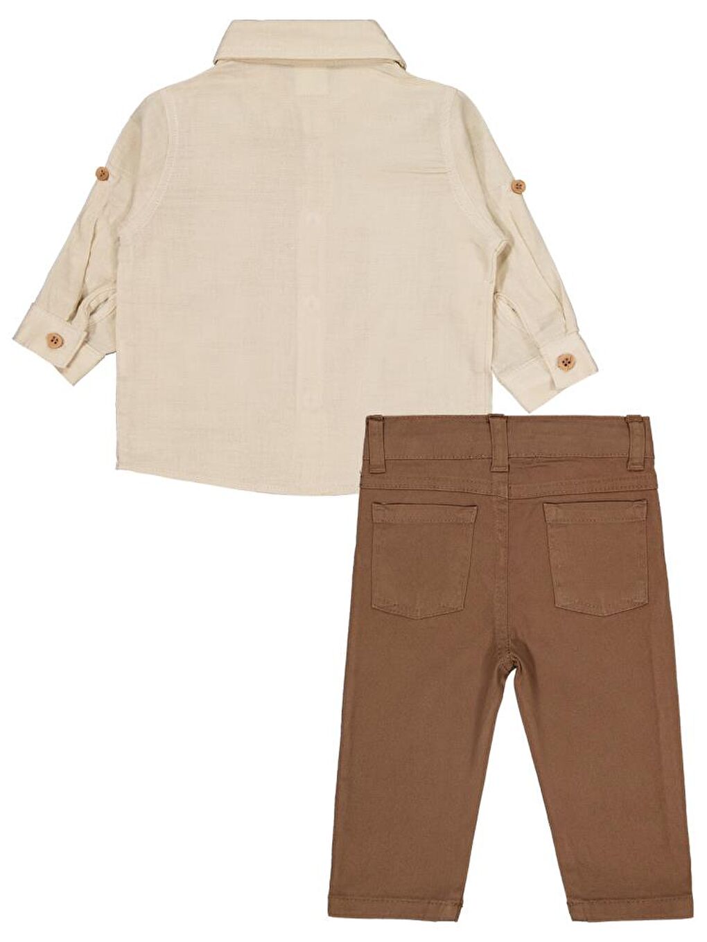 Baby Gömlekli 6-18 Ay Takım - Bej 18-24 Ay-2