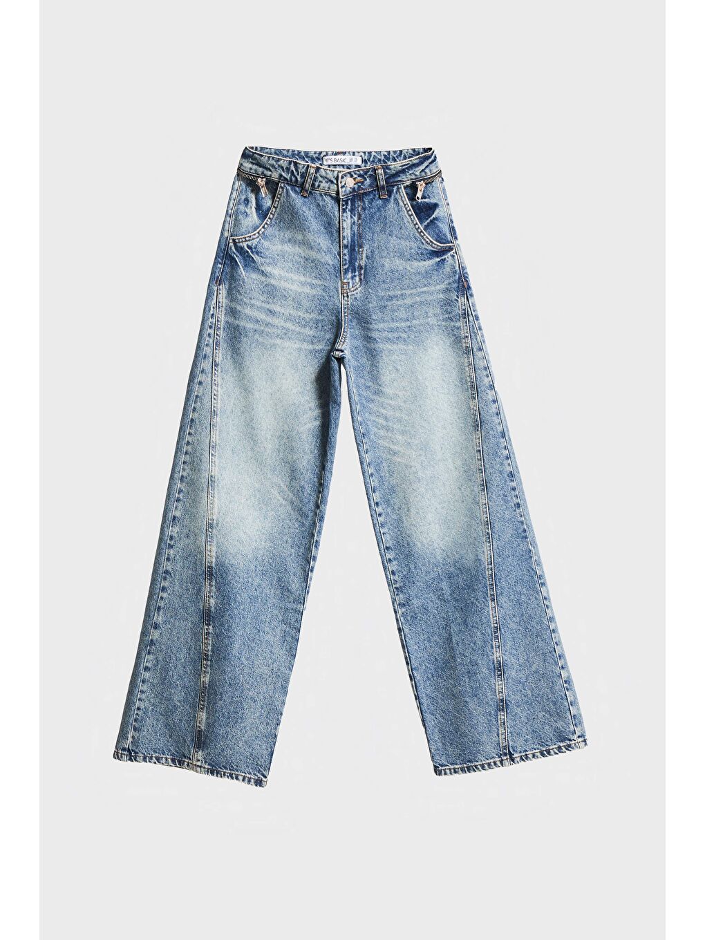Mavi Kadın T.Kot Rengi 4W5-32 Wide Leg Baggy Fit Fermuar Aksesuarlı %100 Pamuk Denim Jean-4