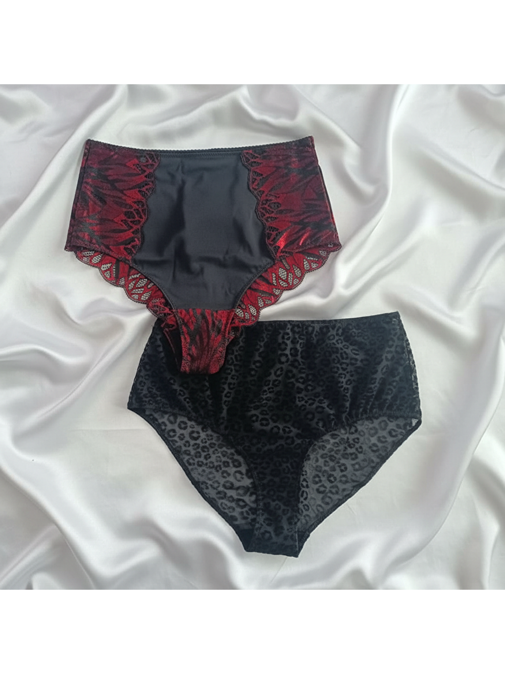 Siyah Kadın Yüksek Bel 2'Li Paket Slip Külot Bb2175