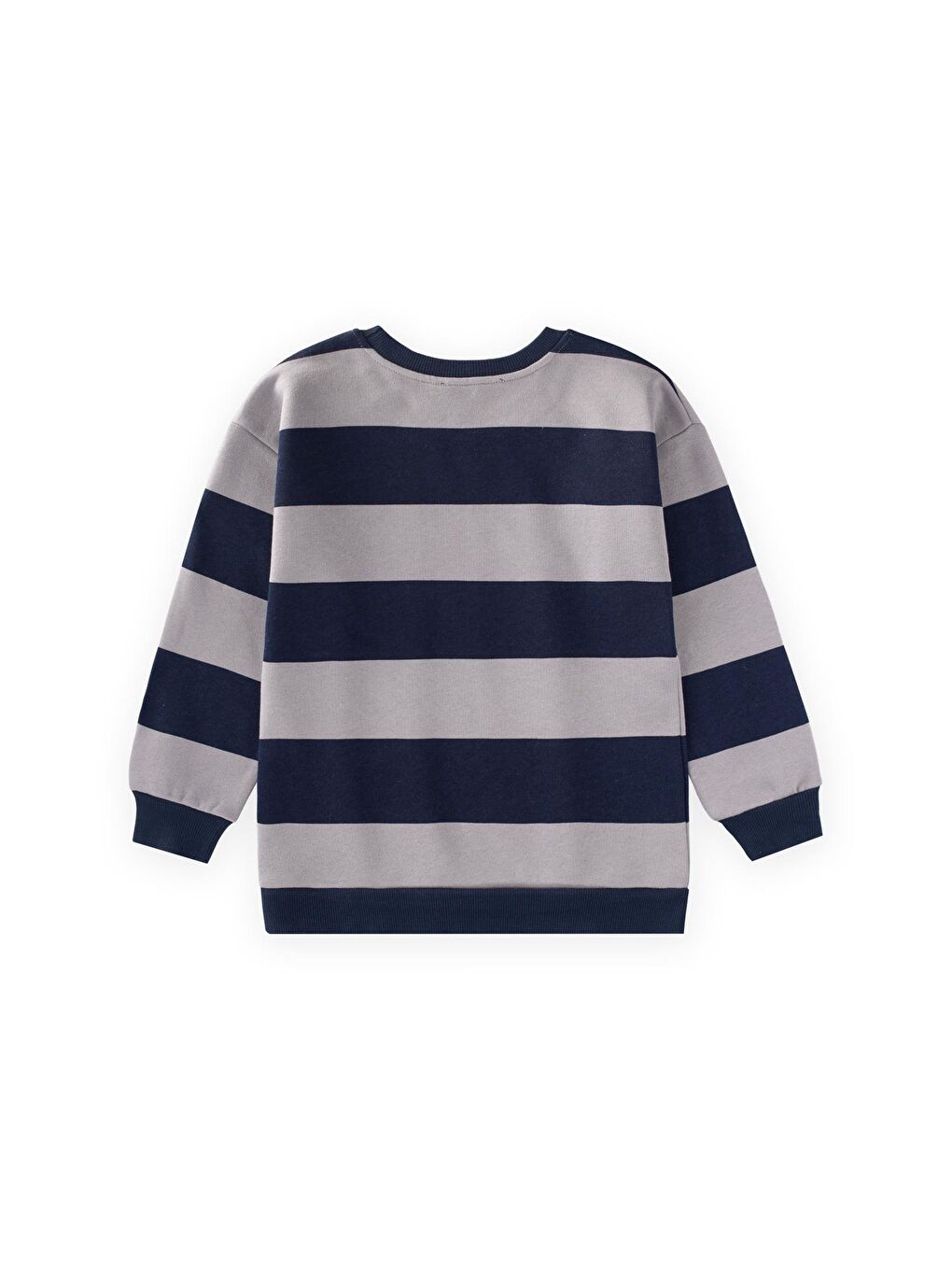 Sweatshirt 4-12 Yaş Gri Lacivert Çizgili-1