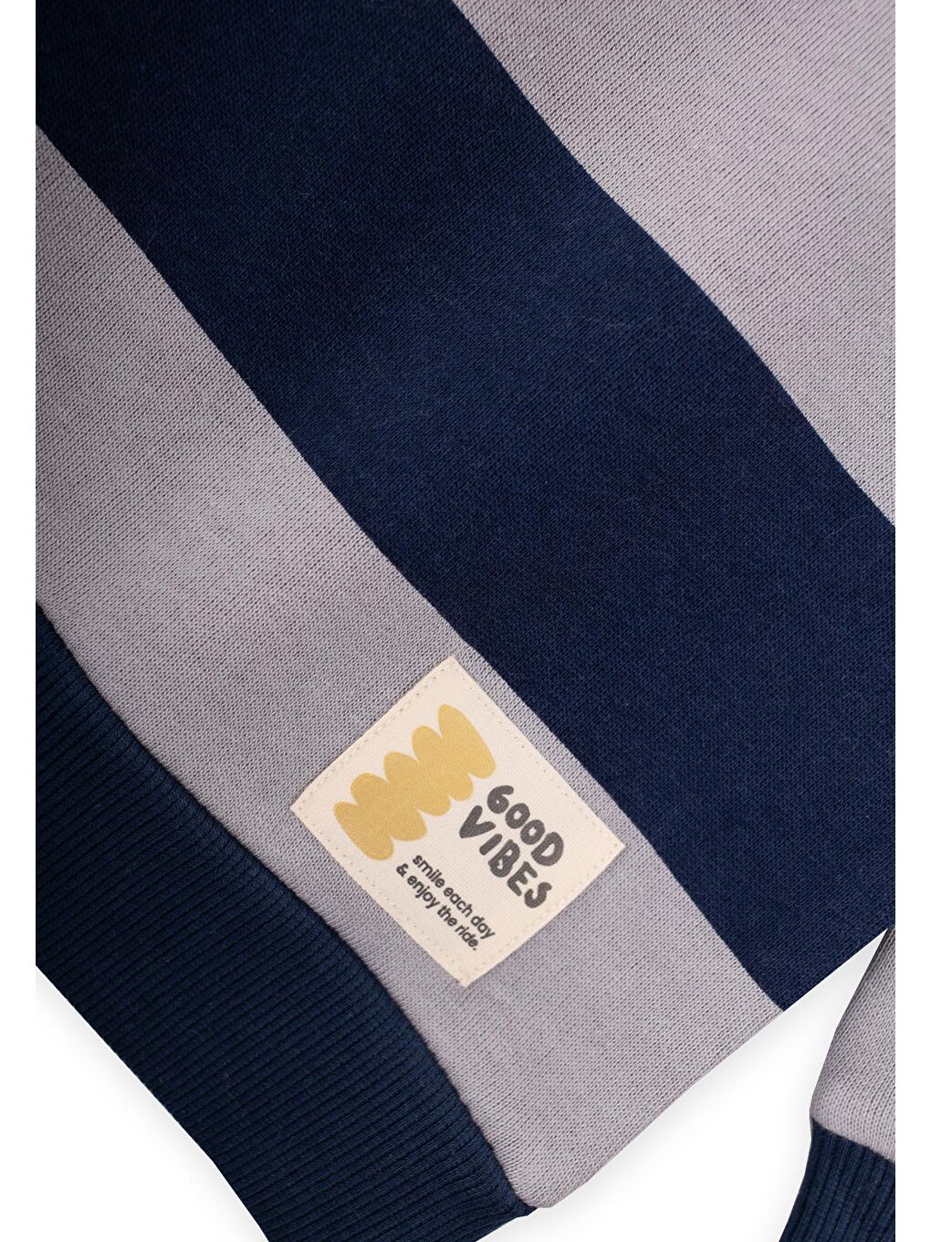 Sweatshirt 4-12 Yaş Gri Lacivert Çizgili-2