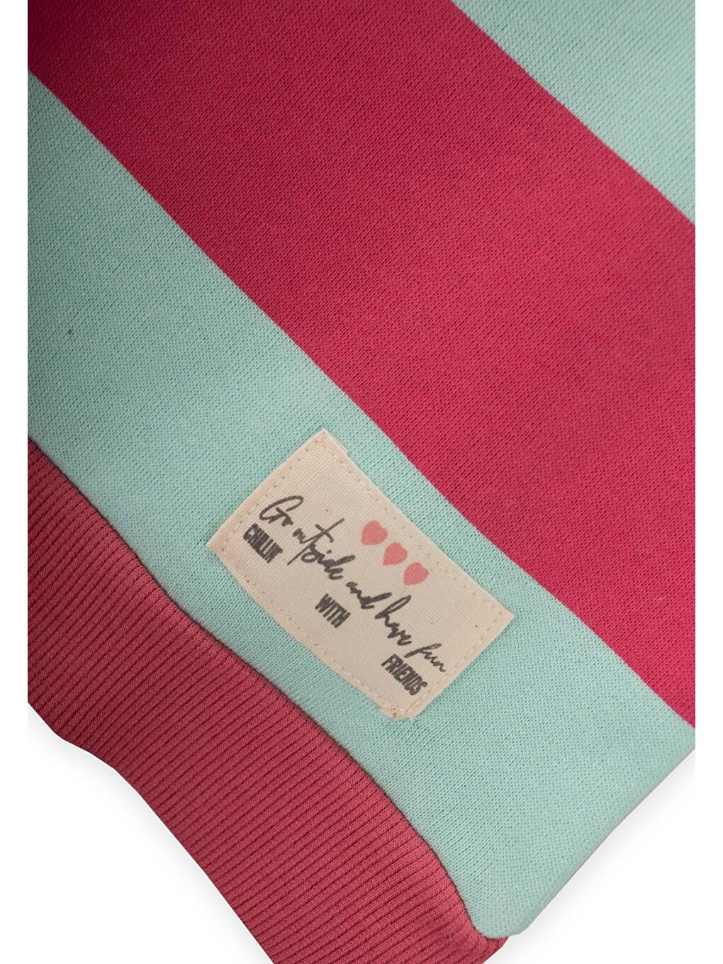 Yeşil Sweatshirt 4-12 Yaş Mint Mercan Cizgili-2