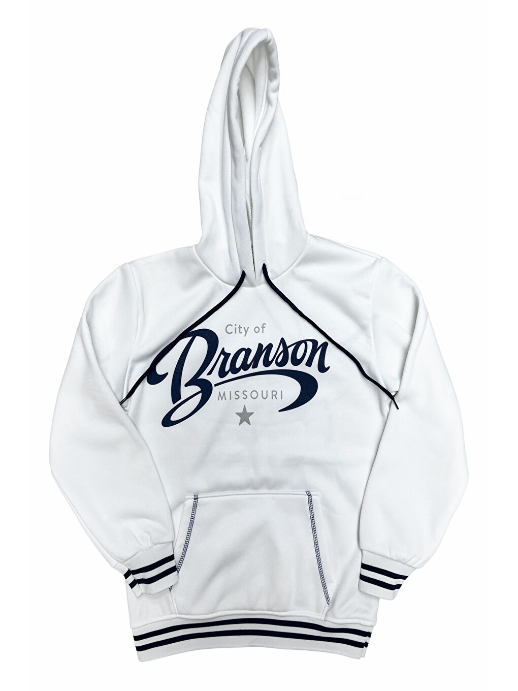 Beyaz Kız Çocuk 3 İplik Kapüşonlu Kanguru Cepli Ribana ve Baskı Detaylı Sweatshirt 12331