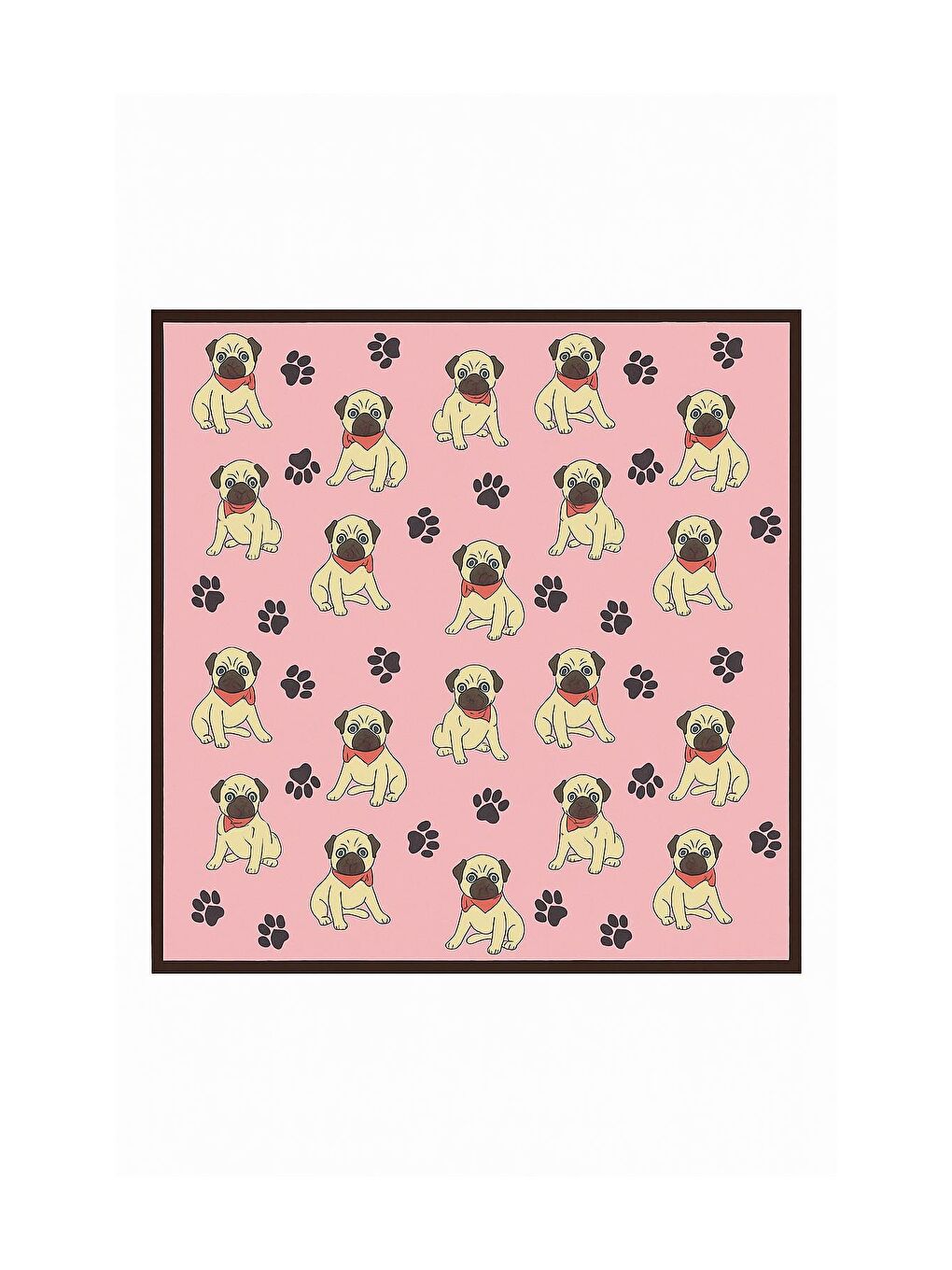 Pembe Bohem Saten Dokulu Bandana Fular