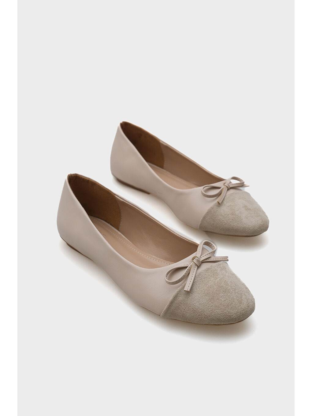 Bej Becky Burnu Süetli Kadın Babet-1