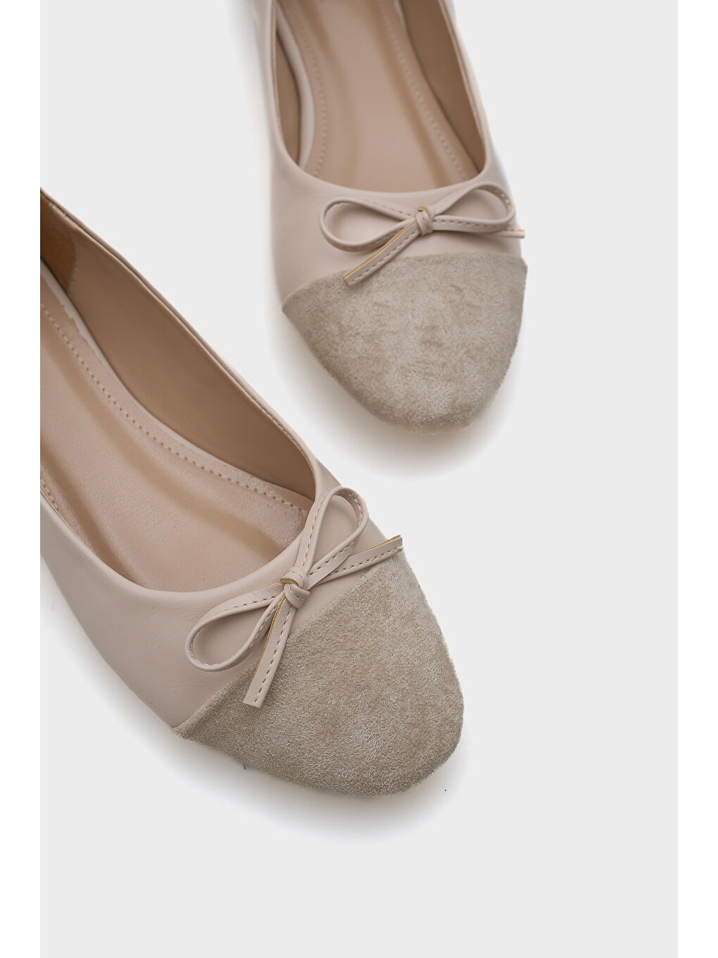 Bej Becky Burnu Süetli Kadın Babet-2