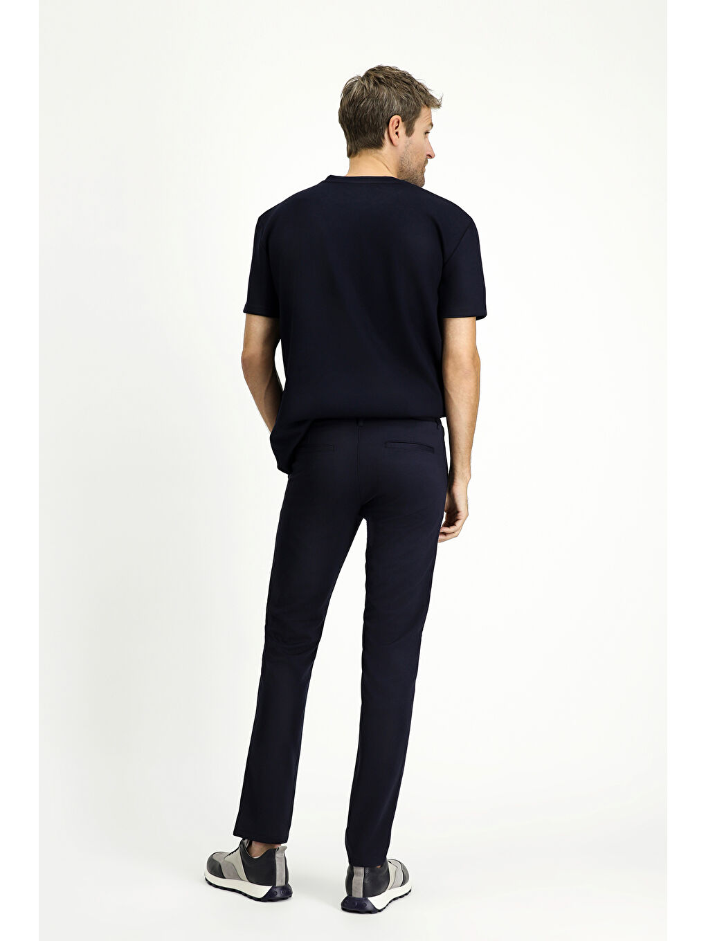 Lacivert Slim Fit Dar Kesim Kanvas / Chino Pantolon-7