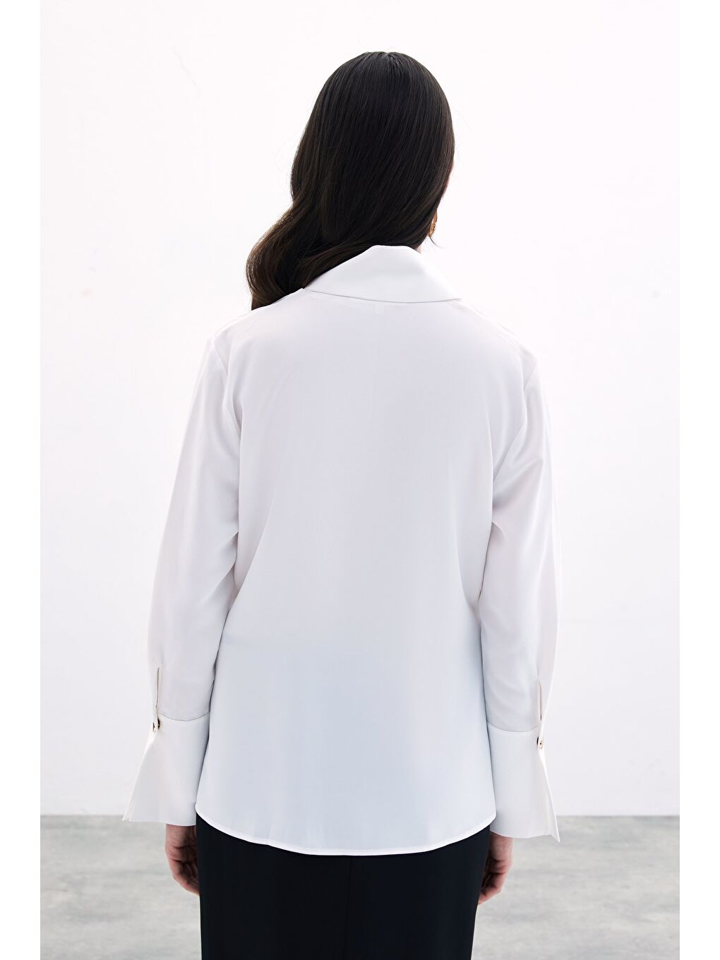 Çıt Çıt Detaylı Gömlek - Ekru-7