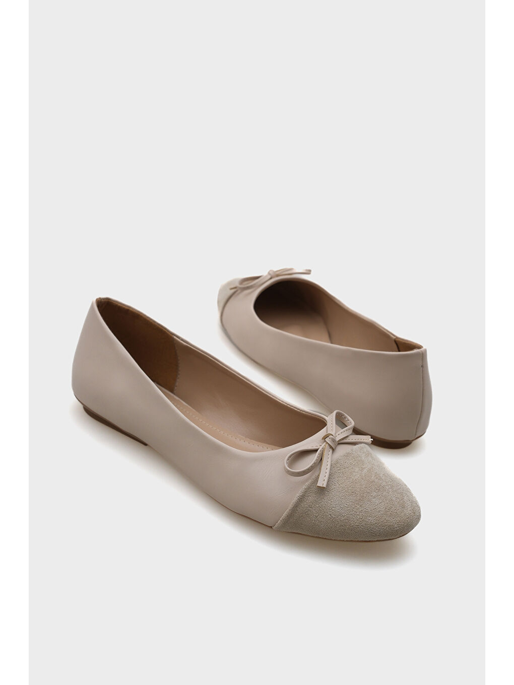 Bej Becky Burnu Süetli Kadın Babet-3