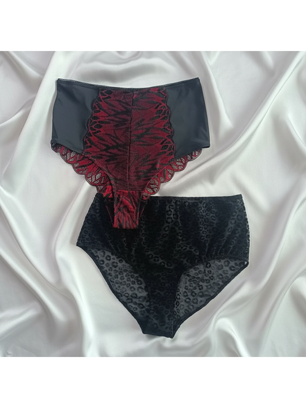 Siyah Kadın Yüksek Bel 2'Li Paket Slip Külot Bb2176