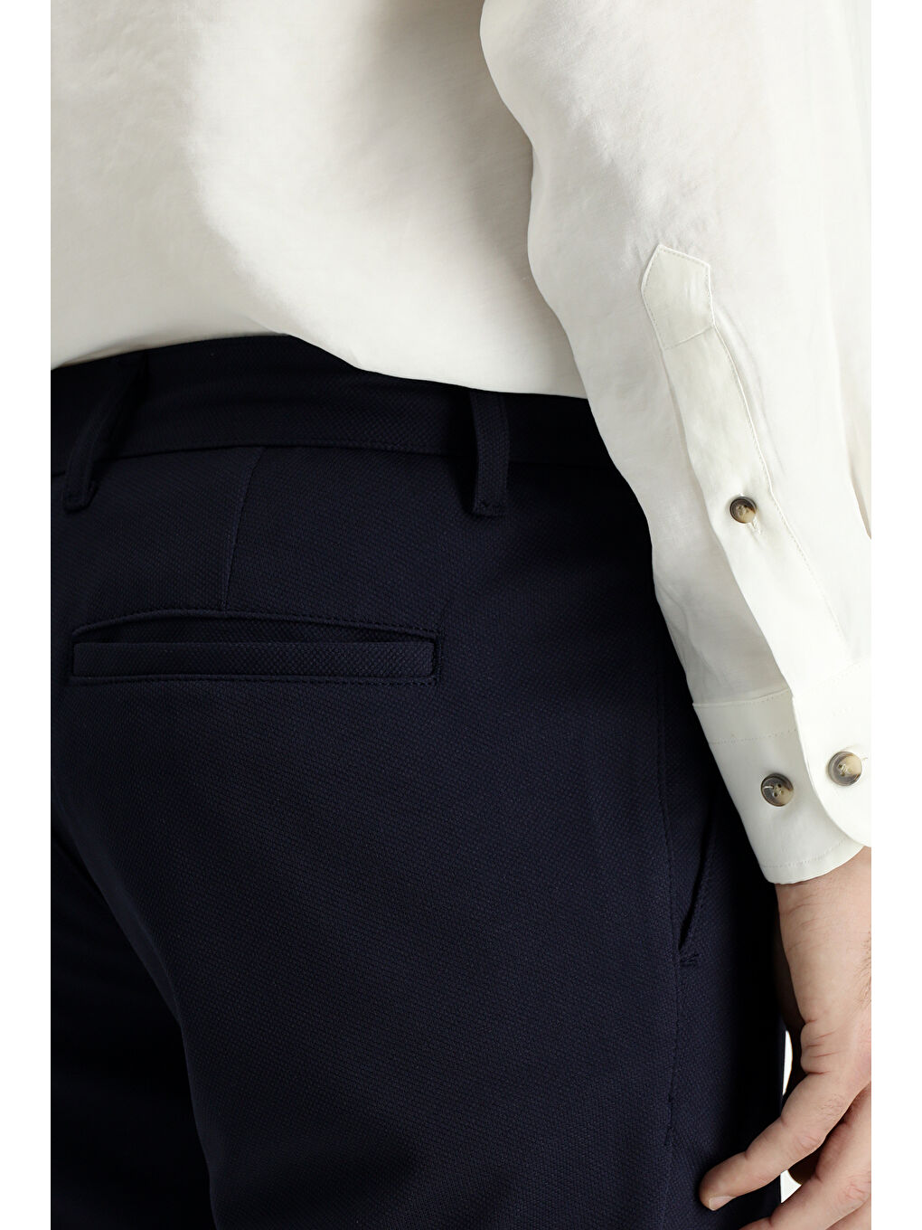 Lacivert Relaxed Fit Rahat Kesim Kanvas / Chino Pantolon-5