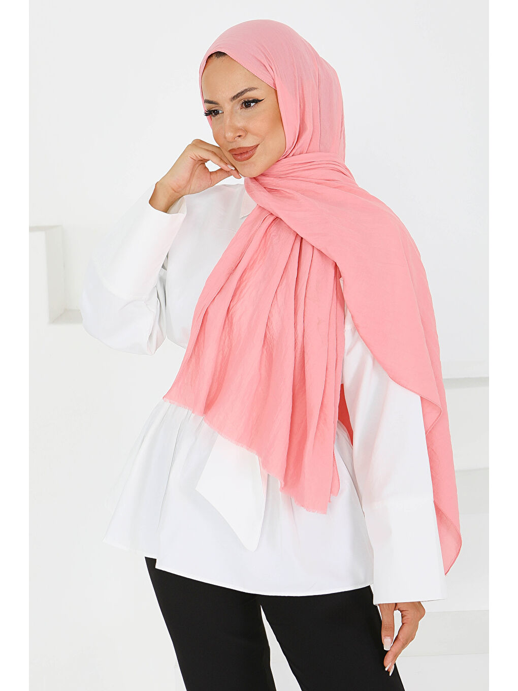 Pembe Pamuk Soft Şal Gül - 27591-1