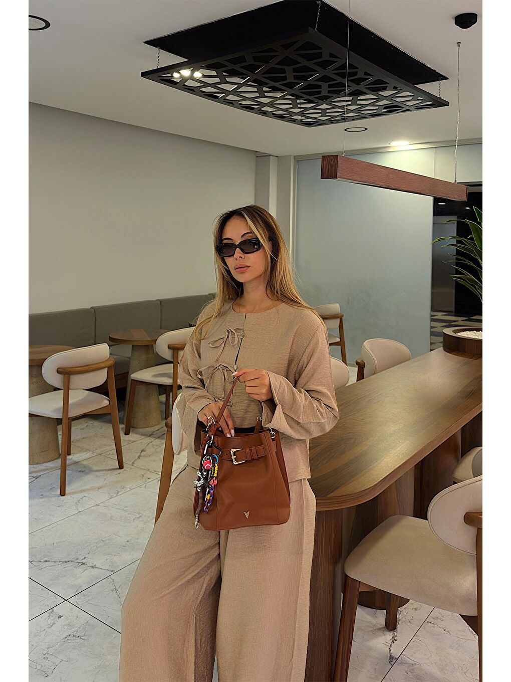 Kahverengi Elvira Omuz Çantası Taba-1