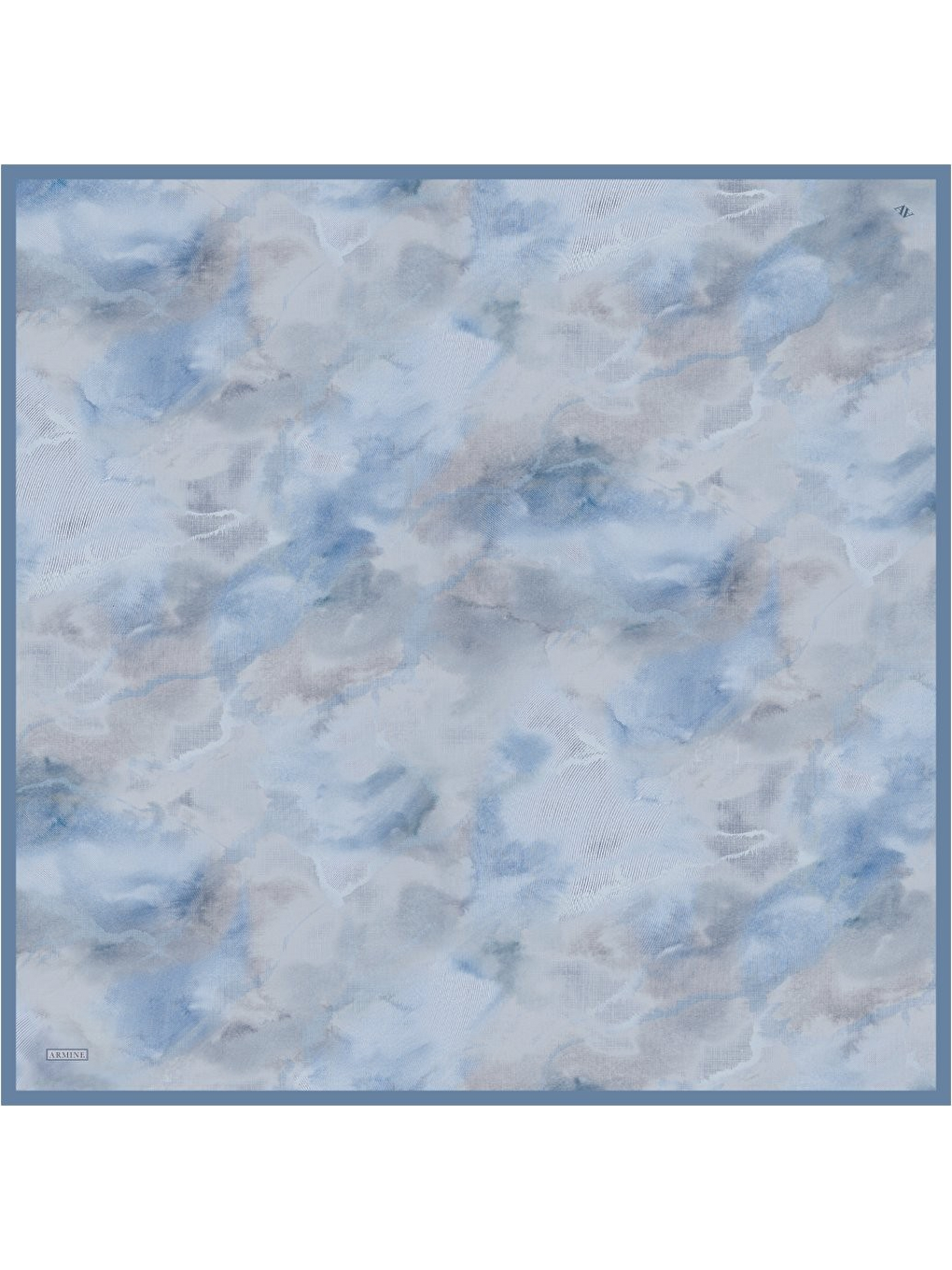 Mavi Saf İpek Twill Eşarp 9501D 04-3